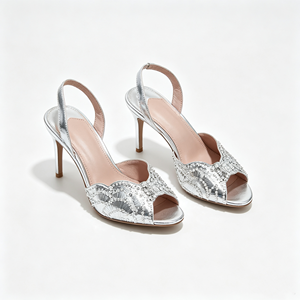 Sandalias de Tacón Grueso con Pedrería Rosa de Lujo para Mujer, Sandalias Abiertas con Tira Trasera, Tacón de 7 cm, para Primavera, Verano, Otoño, Fiestas y Bodas - Product Image 3