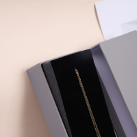 Fabricant d'emballages de colliers et de bagues gris imprimés sur mesure pour bijoux Boîtes à bijoux en velours avec tiroir et coussinet