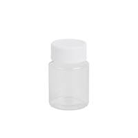 Flacon PET transparent épaissi de 50 ml, design capsule à large ouverture, pour lotion de cils, sérum de soin de la peau, échantillon de 50 g