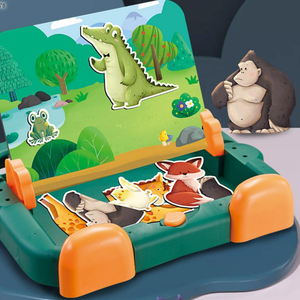 Juguetes educativos de aprendizaje, tablero de rompecabezas, Animal de dibujos animados, 2 en 1, tablero de aprendizaje, tablero de dibujo borrable magnético, Mesa - Product Image 3