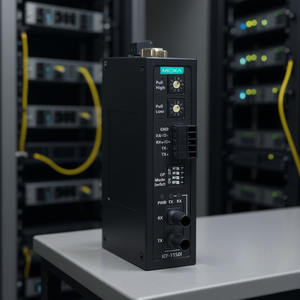 Convertidor de Medios de Fibra Óptica Moxa ICF-1150I, Conector ST Monomodo, Ethernet Industrial, Alimentación CC 5V - Product Image 3