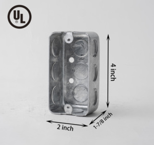 UL เหล็กไฟฟ้า<span class=keywords><strong>2x4</strong></span>กล่องอเนกประสงค์กล่องโลหะสี่เหลี่ยมผืนผ้ากล่องโลหะกลางแจ้ง58361-1/2" - Product Image 4