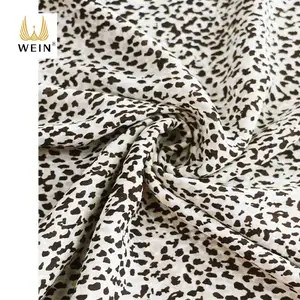 WI-A12 new design animal leopard polyester 100d twill chiffon fabric in rolls