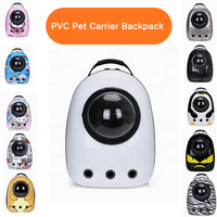 Sac à dos de transport pour animaux de compagnie en PVC avec fenêtre transparente et trous respirants pour petits chiens/chats, idéal pour les voyages en extérieur, stock usine