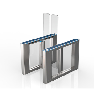 <strong>Half</strong> <strong>Height</strong> Glass Sliding Speed Gates <strong>Turnstile</strong> With Card Reader Access Control System for Security Entrance - Product Image 5