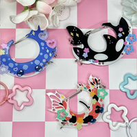 Porte-clés en acrylique personnalisé avec impression de dessins animés, mignon, kawaii, double face