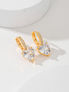 Pendientes de aro colgantes de moda exquisitos del fabricante 2025, joyería de moda chapada en oro de latón de 14K con circonita multicolor para fiesta - Product Image 5