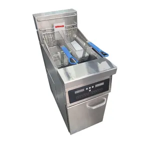 Electric potato commercial Large capacity vertical equipment 26L+26L 4 Section Deep Fryer With Oil Filter