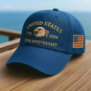 Gorra de Béisbol Retro Vintage con Visera Curva, 100% Algodón, Conmemorativa del 250 Aniversario de la Independencia, para Niños y Adultos, con Hebilla en Relieve - Product Image 1