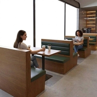 Meubles de restauration rapide modernes sur mesure pour sushis, banc mural long, table de salle à manger de luxe pour café, ensemble de chaises en cuir pour restaurant