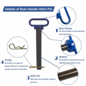 Nhà Máy Giá giả mạo/Red/grey cao su xử lý máy kéo Trailer <span class=keywords><strong>Hitch</strong></span> pins phụ tùng - Product Image 3