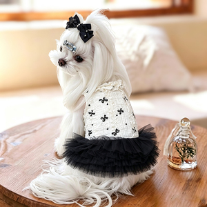Robe de princesse pour chien miniature (Caniche, Bouledogue) respirante et élégante, <span class=keywords><strong>prix</strong></span> usine personnalisé, vente en gros, accessoires photo charmants pour animaux de compagnie - Product Image 2