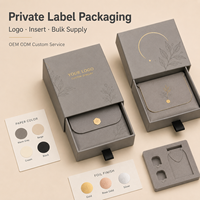 Boîtes cadeaux rigides personnalisées pour bijoux, boîte en carton avec laminage mat et dorure à chaud, avec pochette en microfibre pour l'emballage de bijoux en détail