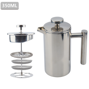 Cafetera Francesa de <span class=keywords><strong>Doble</strong></span> Pared de Acero Inoxidable 304, con <span class=keywords><strong>Doble</strong></span> Filtro, 350ML, 800ML, 1000ML - Product Image 4