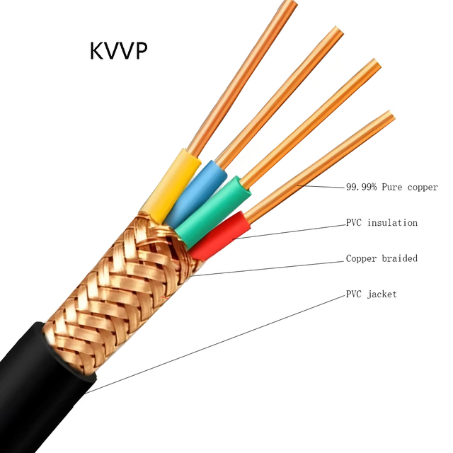 KVVP Shielded Control Cable PVC Insulated Copper Cable for Electrical Control Cabinet