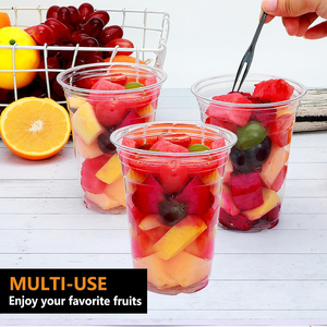 Gobelets à café en PET jetables, gobelets à dessert, gobelets à limonade, gobelets à parfait transparents, 10, 12, 16, 20, 24 oz, gobelets en plastique personnalisés pour thé au lait à bulles Boba avec couvercle - Product Image 3