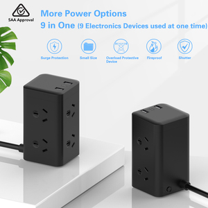 SAA phê duyệt AU cắm 6 cách mở rộng ổ cắm USB 2A + C điện tăng bảo vệ thông minh cube Power Strip với 1.65m Cáp trắng - Product Image 5