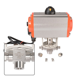 Válvula de bola de trunnion neumática de tres vías de alta presión con bridas de 3 pulgadas y 650 PSI para uso en la industria del gas - Product Image 5