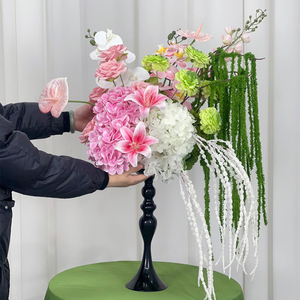 Centros de Mesa Personalizables de Seda Rosa y Blanca, Arreglos Florales Artificiales Realistas y Ecológicos para Bodas - Product Image 2