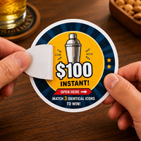 Nuevos y Populares Boletos Personalizados con Impresión Digital, Forma Circular de Una Ventana, Temática de Bar, con Pestaña de Apertura y Desgarre