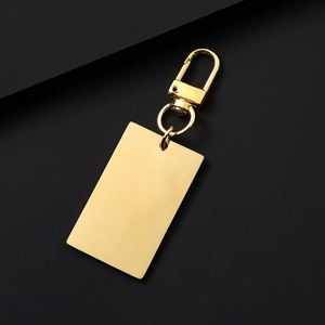 Stainless Steel Rectangular Pendant Metal Keychain Laser Logo Color Printing Blank Material Gift <b>Engraving</b> - Product Image 3