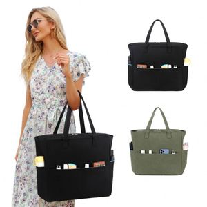 Bolsa de Lona Resistente para Gimnasio, Compras, Viajes, Personalizada, Bolsa de Playa para Mujer con Cremallera y Bolsillo - Product Image 1