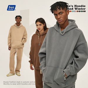 High Quality Cotton Heavy Weight Oversize Hoodie Thick Fleece Plain Blank Custom Men Hoodies