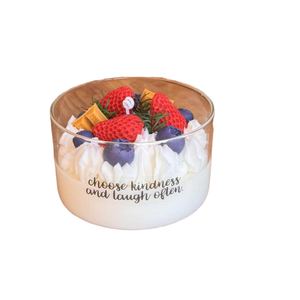 New Arrival Customizable Blueberry Strawberry Cream Soy Wax <strong>Candles</strong> Handmade Scented Dessert Theme for Birthdays Christmas Gift - Product Image 1