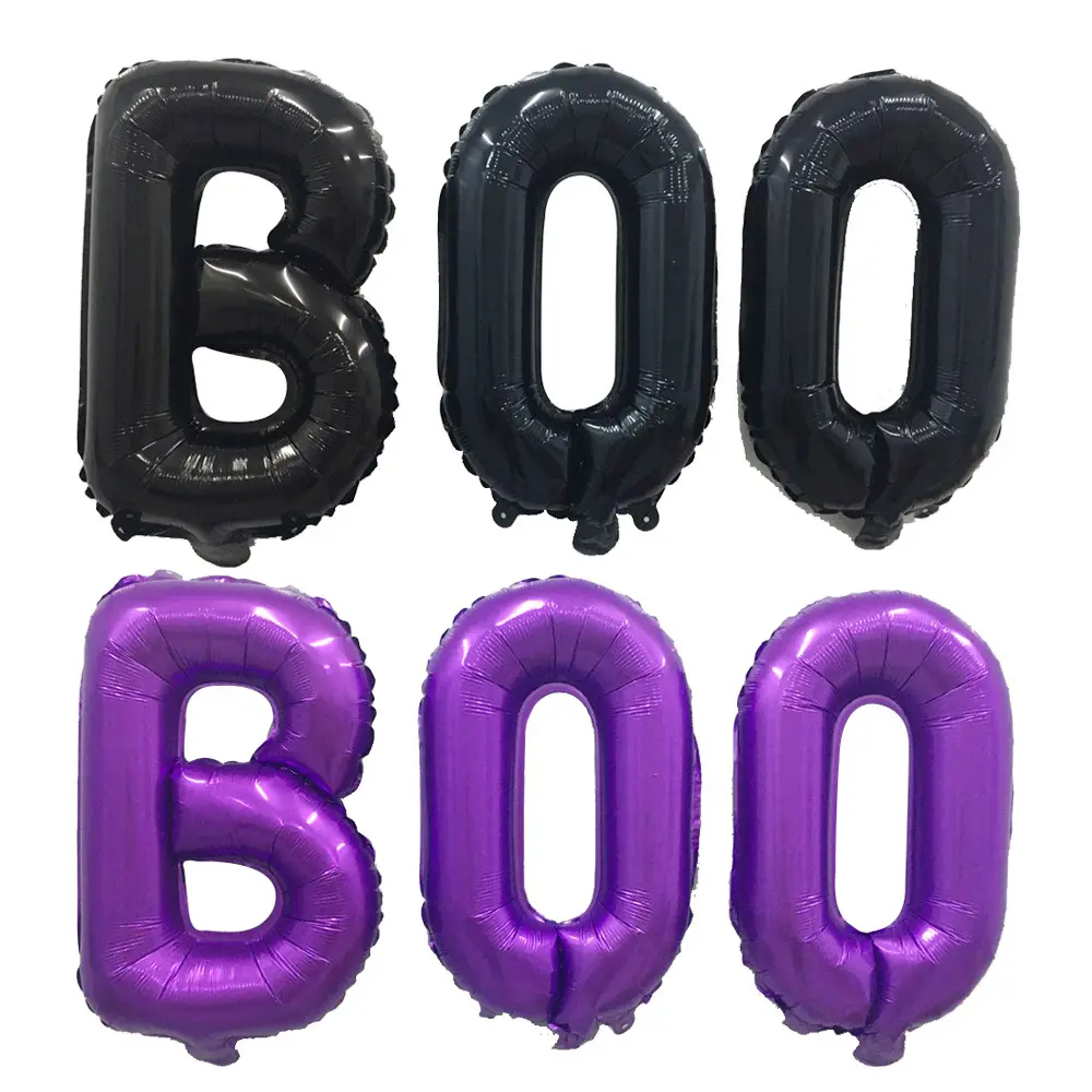 16 дюймов цвета: черный, фиолетовый, для Хэллоуина, знамя флаги воздушные шары призрак <span class=keywords><strong>голос</strong></span>-надписью «BOO из алюминия для Счастливого Хэллоуина украшения для вечеринок