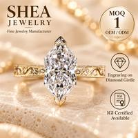 Bague de fiançailles solitaire en diamant de laboratoire taillé hexagonal de 0,5 à 3 carats, gravée sur mesure, or jaune massif 10K/14K/18K, certifiée IGI VVS