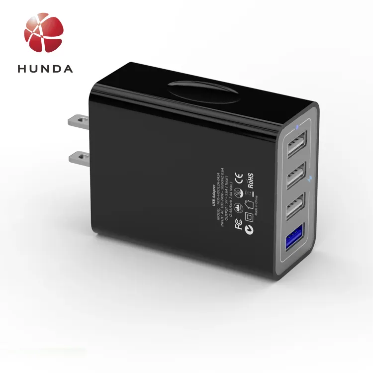 HUNDA Alimentation Charge Rapide 3.0 Chargeur mural Qualcomm QC 3.0 Adaptateur secteur Intelligent 5V 8A 40W 4 port USB Chargeur de Téléphone Portable