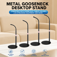 Support de bureau flexible en métal de 1/4 po avec col de cygne, personnalisable OEM, pour support de téléphone, lampe de streaming en direct et microphone