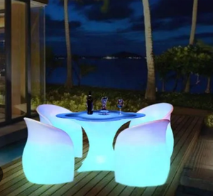 Silla de Bar LED Rotomoldeada Personalizada, RGB, <span class=keywords><strong>16</strong></span> Colores Cambiantes, Material de PE Impermeable, con Control Remoto de 24 Teclas, Batería de Litio de 2600 mAh - Product Image 4
