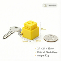 2026 New Coo Wholesale Custom 3d Printed Cheese Button Press Fidget Keyboard Keychain Click Sound Keycap Keychain