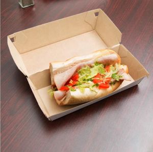 Özel baskılı biyolojik olarak parçalanabilen gıda sınıfı kuşe kağıt KUTU sosisli sandviç kağıt tepsileri - Product Image 3