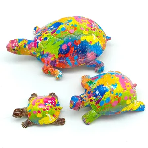 Venta al por mayor de figuritas de resina de transferencia de agua tortugas escultura artesanías de recuerdo