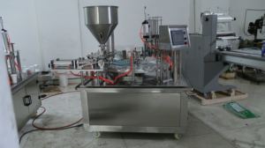 Máquina automática <span class=keywords><strong>de</strong></span> llenado y sellado <span class=keywords><strong>de</strong></span> líquidos <span class=keywords><strong>de</strong></span> yogur y miel tipo mesa giratoria para vasos <span class=keywords><strong>de</strong></span> plástico - Product Image 5