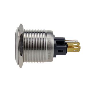 Acero inoxidable larga vida útil 12V-24V 22mm Led lámpara de señal de Metal rojo verde iluminado 22mm interruptor de botón pulsador de <span class=keywords><strong>6</strong></span> pines - Product Image 3