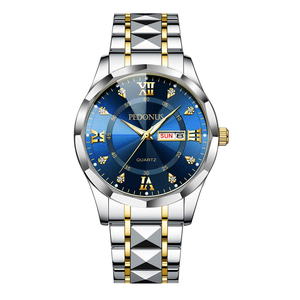 Reloj de Pulsera de Cuarzo para Hombre DFS15, de Alta Gama, con Luz Nocturna, Resistente al Agua, con Doble Calendario y Correa de Acero con Remaches - Product Image 6