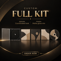 Kit d'emballage personnalisé pour CD en PP/PS avec logo et design graphique sur mesure, incluant un livret et une étiquette de disque OEM
