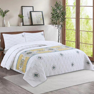 Juego de edredón de retazos estampado de 3 piezas de algodón prelavado de estilo hotelero diseño de edredón - Product Image 4