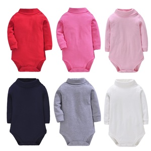 Body de Algodón Orgánico 100% Tejido para Bebés <span class=keywords><strong>Recién</strong></span> Nacidos de 0 a 3 Años, Unisex, Manga Larga, Cuello Alto, de una Pieza - Product Image 3
