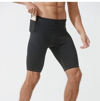 Shorts de course pour hommes, collants de sport pour la salle de sport, leggings de sport, taille mi-haute, longueur genou, respirants, en nylon, shorts de compression