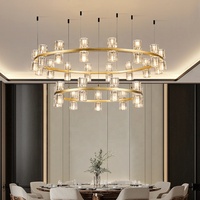 Vente en gros de lustre de salle de banquet de luxe circulaire moderne restaurant d'hôtel avec de nouvelles lampes lustres lampes suspendues