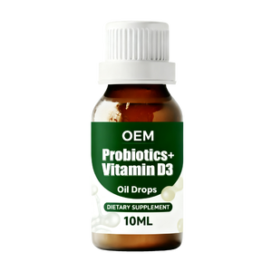 Fabrieksgemaakte Probiotica + Vitamine D3 Olie Druppels OEM Vloeibare Vitamine D met Probiotica Immuunondersteuning Gezondheid Voedingssupplementen - Product Image 2