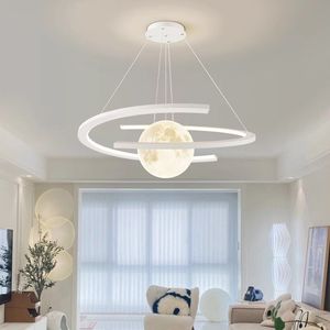Lampadario da soggiorno Nordic Moon, moderno, semplice ed elegante, per <span class=keywords><strong>sala</strong></span>, <span class=keywords><strong>sala</strong></span> da pranzo, cameretta bambini, letto, magic bean l - Product Image 1