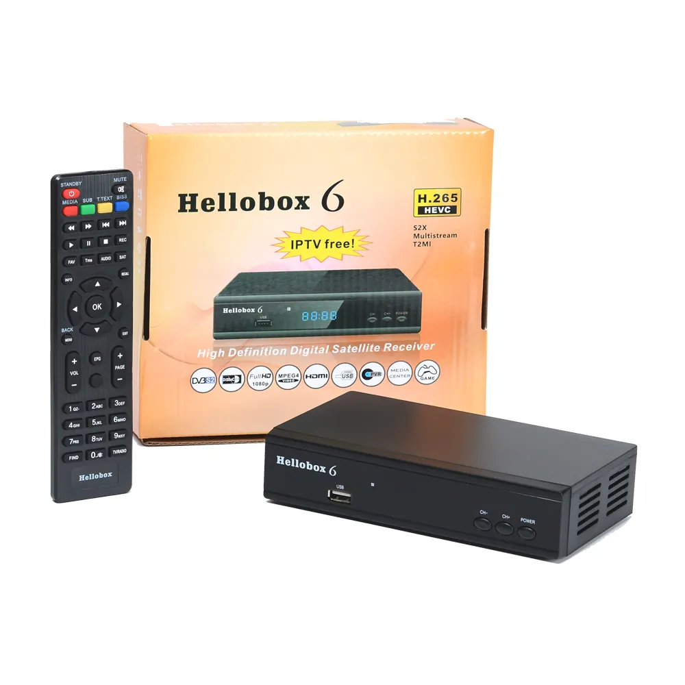 Hellobox 6 H.265 HEVC 1080P Full HD Récepteur de télévision par satellite Power vu DVB S2/S2X décodeur Hellobox6