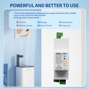 Compteur d'énergie monophasé WiFi à trois circuits TOMZN DTS238-2L3W 100A 85-300V 50/60Hz avec écran LCD, moniteur kWh, RS485 Modbus-RTU Classe 1 - Product Image 2
