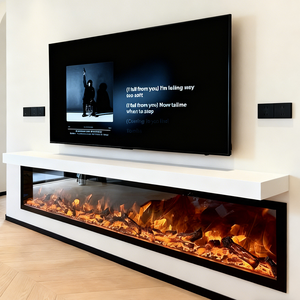 <span class=keywords><strong>Cheminée</strong></span> électrique chauffante avec <span class=keywords><strong>insert</strong></span> à flamme LED de 1200 mm, installation intégrée, décoration pour hôtels et salons - Product Image 1