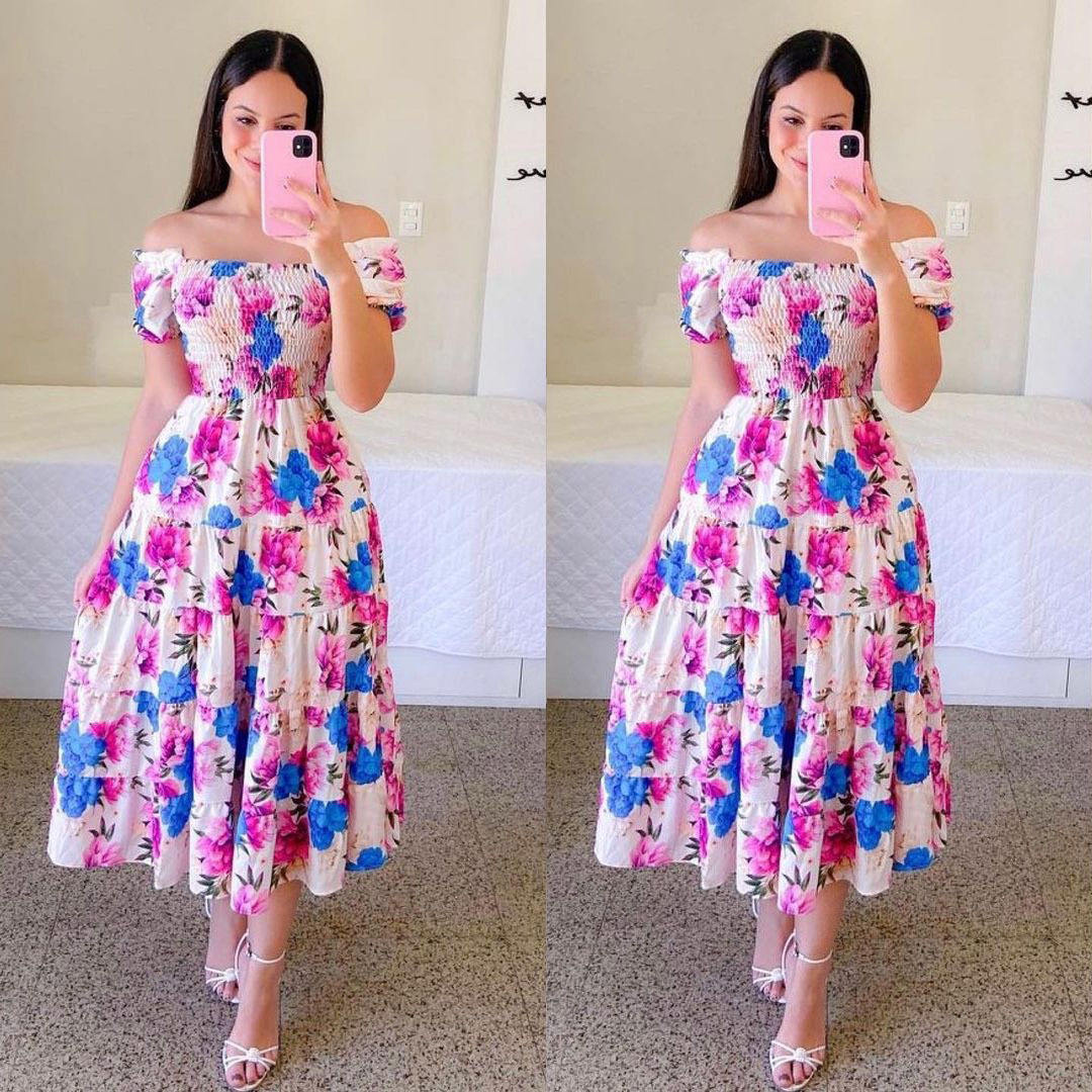 Primavera Verão Novos Vestidos Americanos Europeus Artísticos